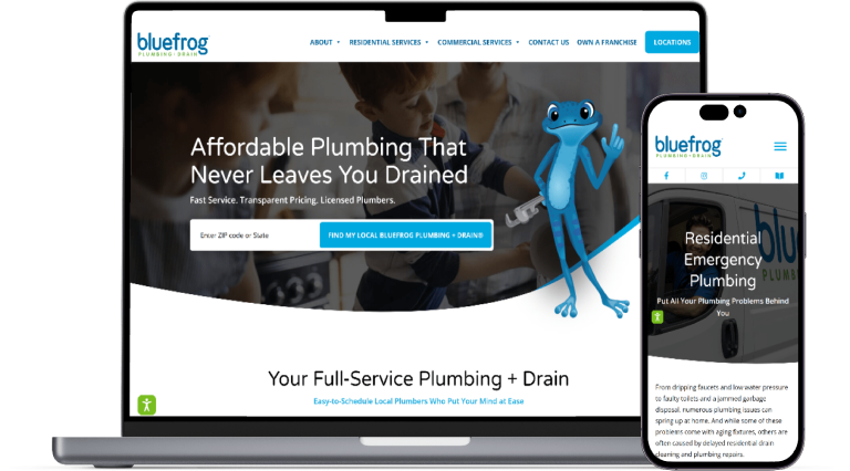 Bluefrog Plumbing + Drain website preview