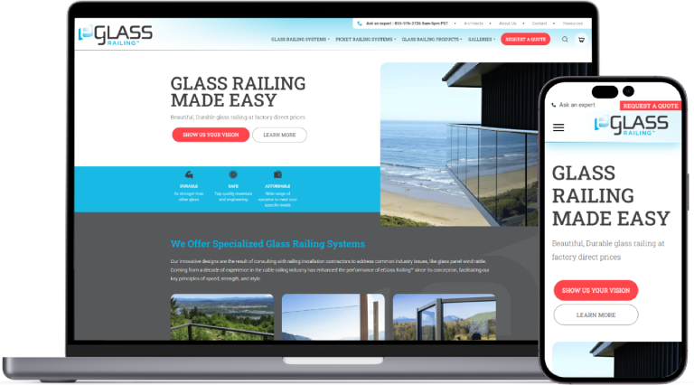 Eglass Railing website preview