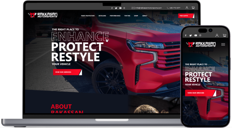 Rakkasan Motorsports website preview