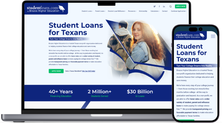 Brazos Higher Education website preview