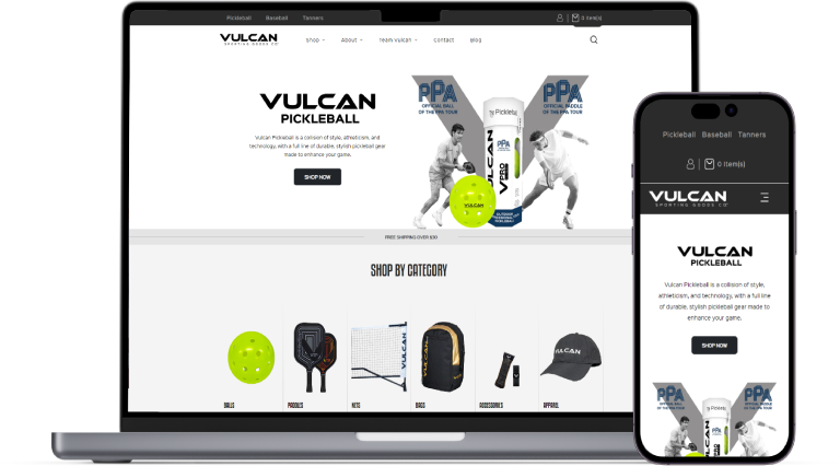 Vulcan Sporting Goods Co. website preview